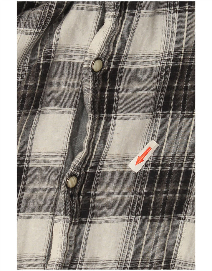 Jack & Jones Herre kortærmet flannelskjorte Stor grå ternet bomuld