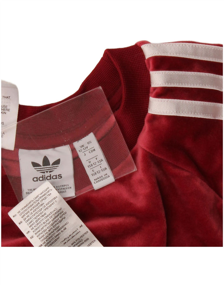 Adidas Pige Loose Fit Sweatshirt Jumper 12-13 År Burgundy Polyester