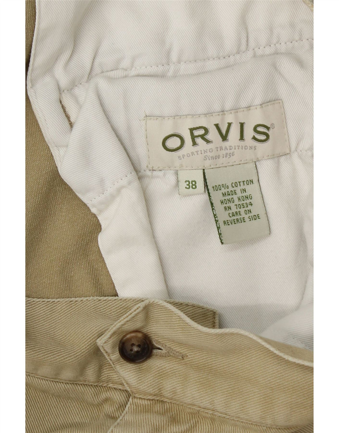Orvis Herre Cargo Shorts W38 XL Khaki Bomuld