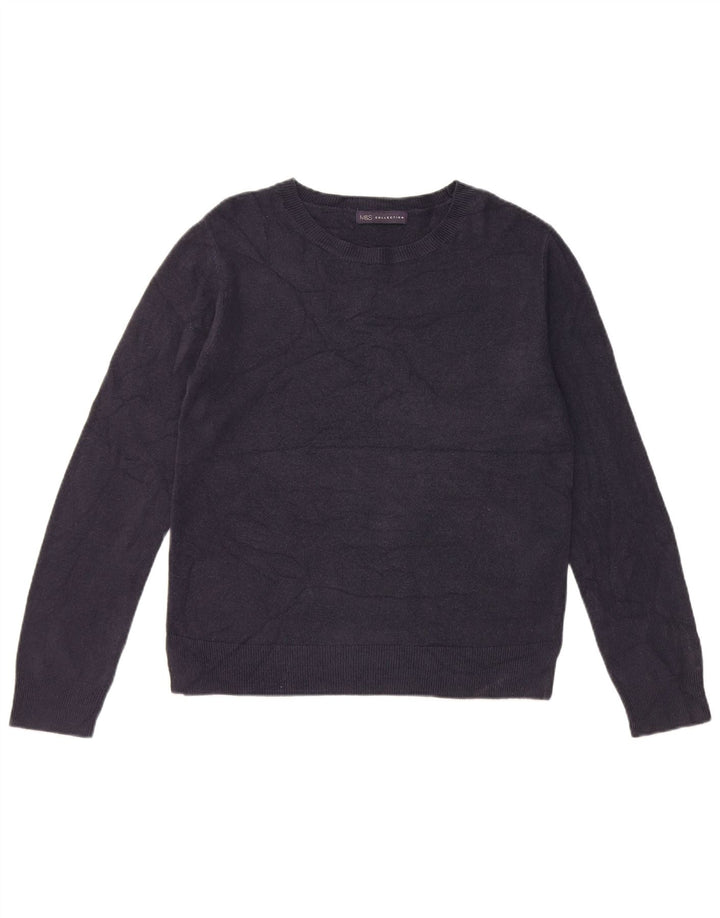Marks & Spencer Dame Boat Neck Jumper Sweater UK 12 Medium Navy Blue