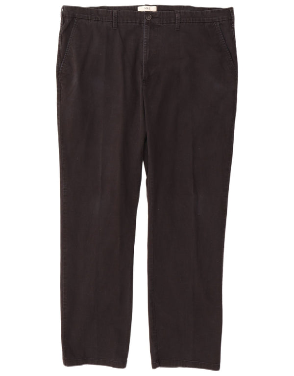Marks & Spencer Herre Lige Regular Fit Chinobukser W42 L33 Sort
