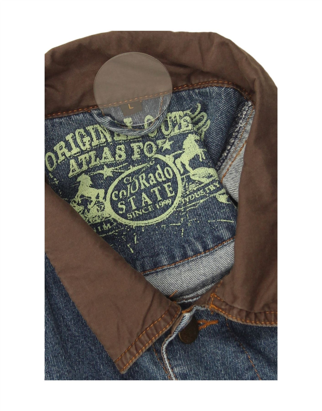 Atlas For Mænd Herre Denim Jacket UK 40 Large Blue Cotton