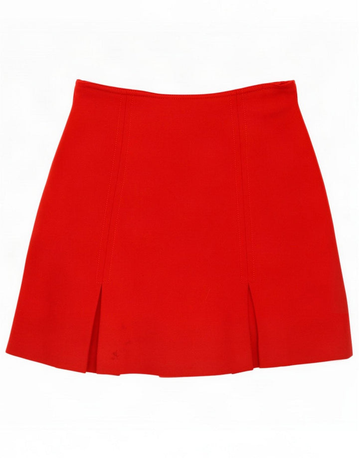 Vintage Dame Mini-nederdel IT 44 Medium W26 Rød Uld