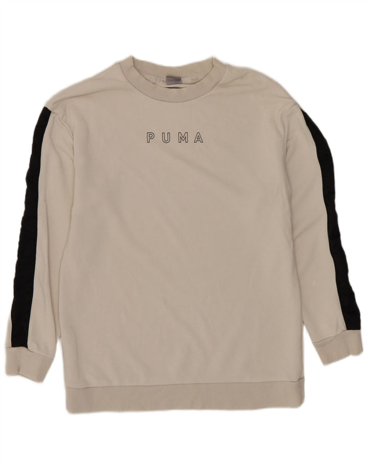 PUMA Grafisk sweatshirt til mænd XS Hvid Colourblock Bomuld