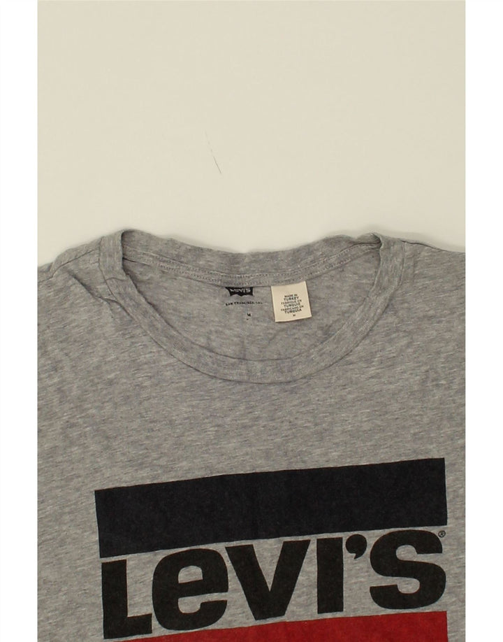 LEVI'S Mens Graphic T-Shirt Top Medium Grey Cotton Vintage Levi's and Second-Hand Levi's from Messina Hembry 
