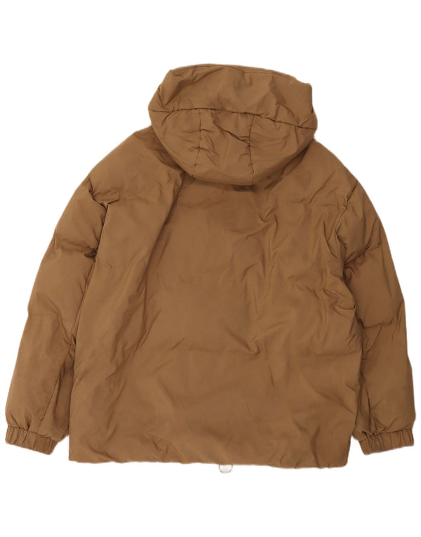 Zara Dame Oversized Polstret Jakke UK 10 Small Beige Polyester