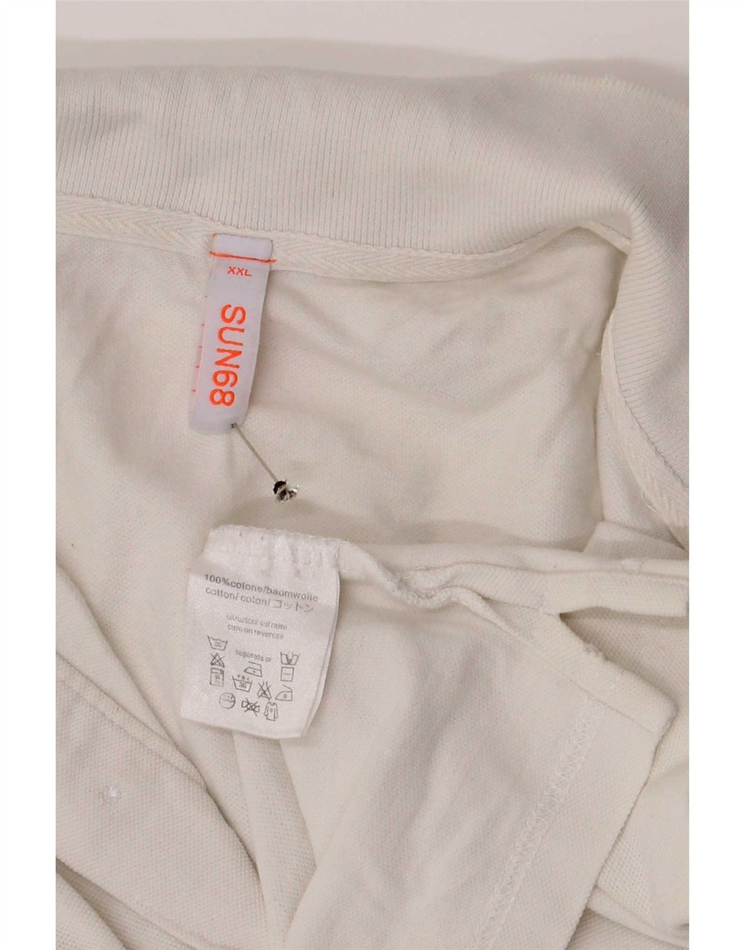 Sun68 Herre poloshirt 2XL Hvid Bomuld