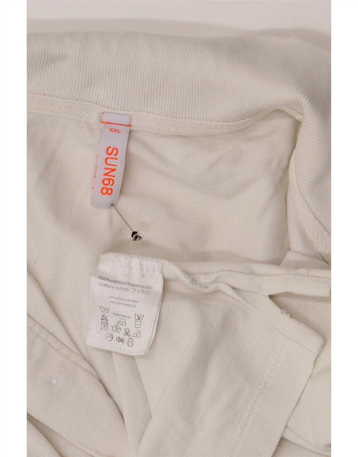 Sun68 Herre poloshirt 2XL Hvid Bomuld