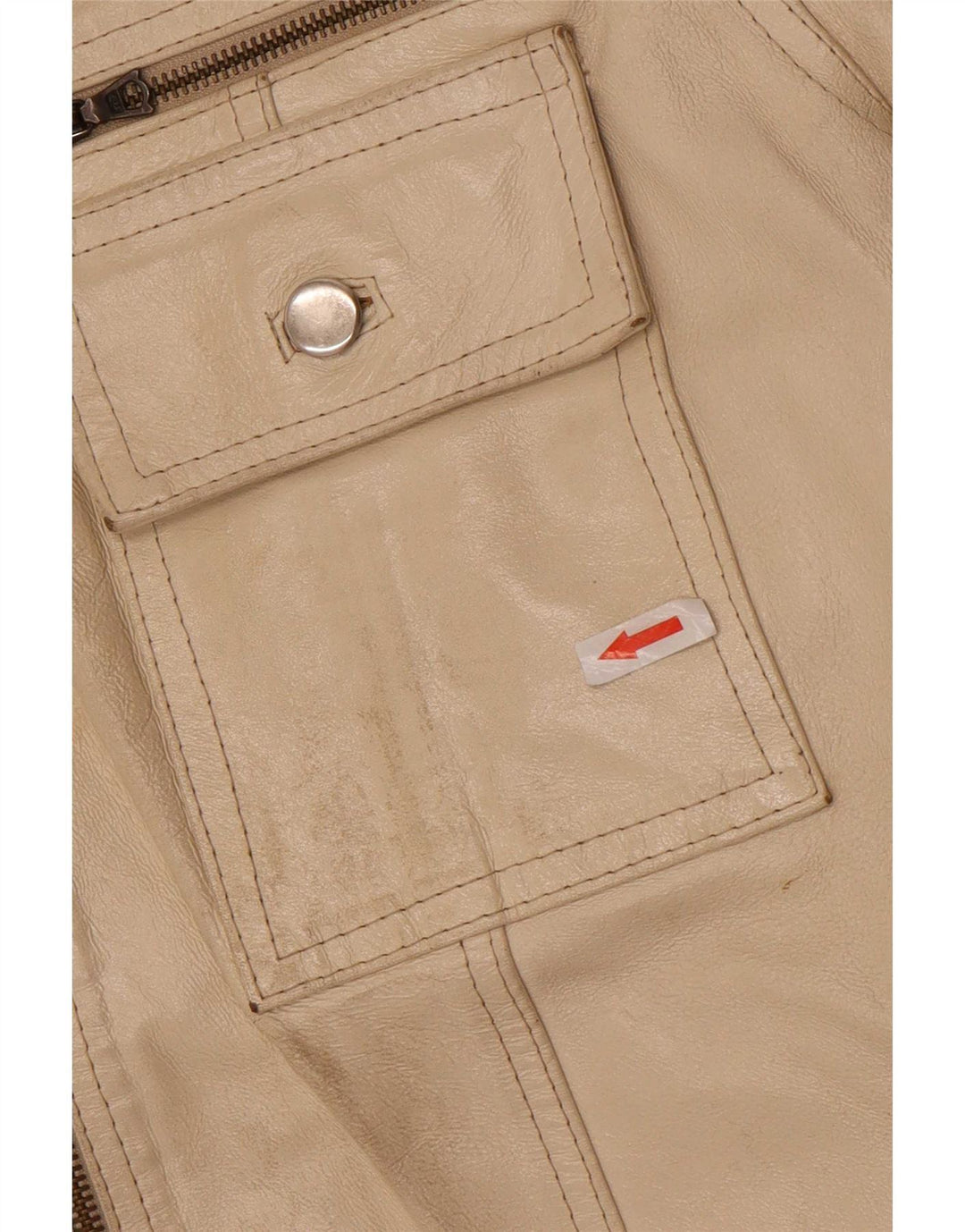 Pinko Dame Læderjakke IT 42 Medium Beige