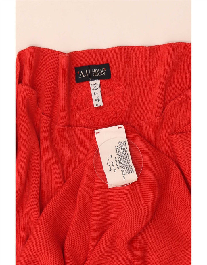 Armani Dame Top 3/4 ærmer UK 12 Medium Rød Bomuld