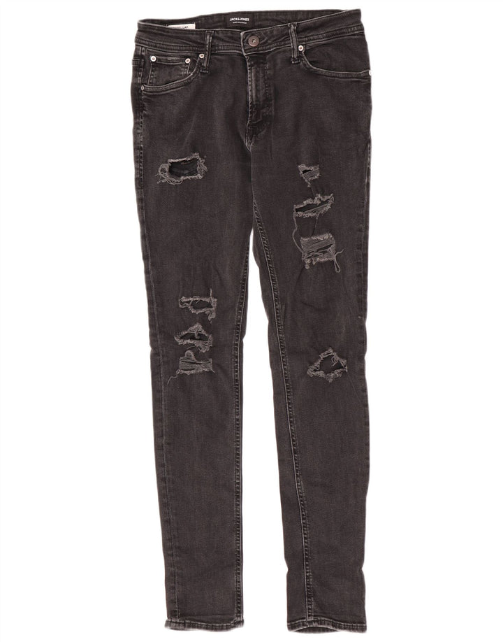 Jack & Jones Herre Liam Distressed Skinny Jeans W32 L32 Grå Bomuld
