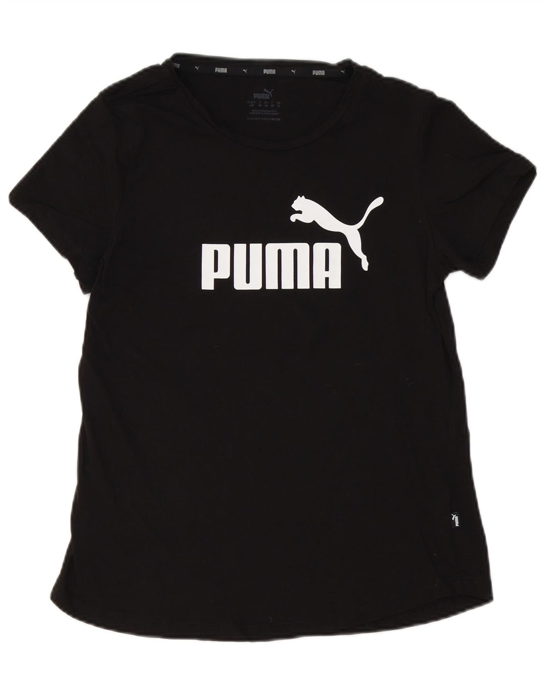 PUMA Grafisk T-shirt top til kvinder DK 14 Stor sort bomuld