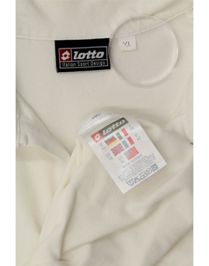Lotto Dame Polo Shirt UK 16 Stor Hvid Bomuld