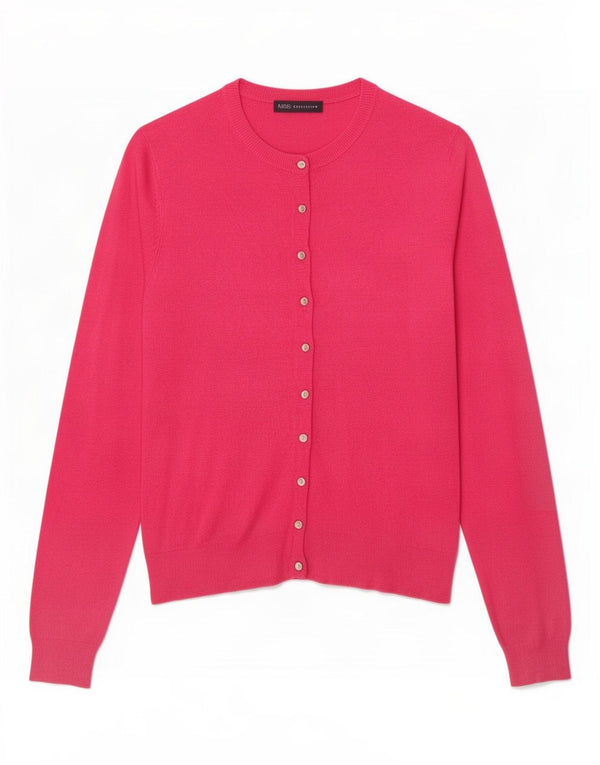 Marks & Spencer Dame Cardigan Sweater UK 14 Large Pink Viscose