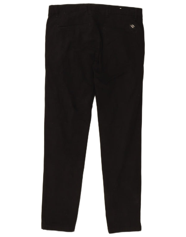 Zara Herre Slim Chino Bukser EU 42 Large W32 L30 Sort Bomuld
