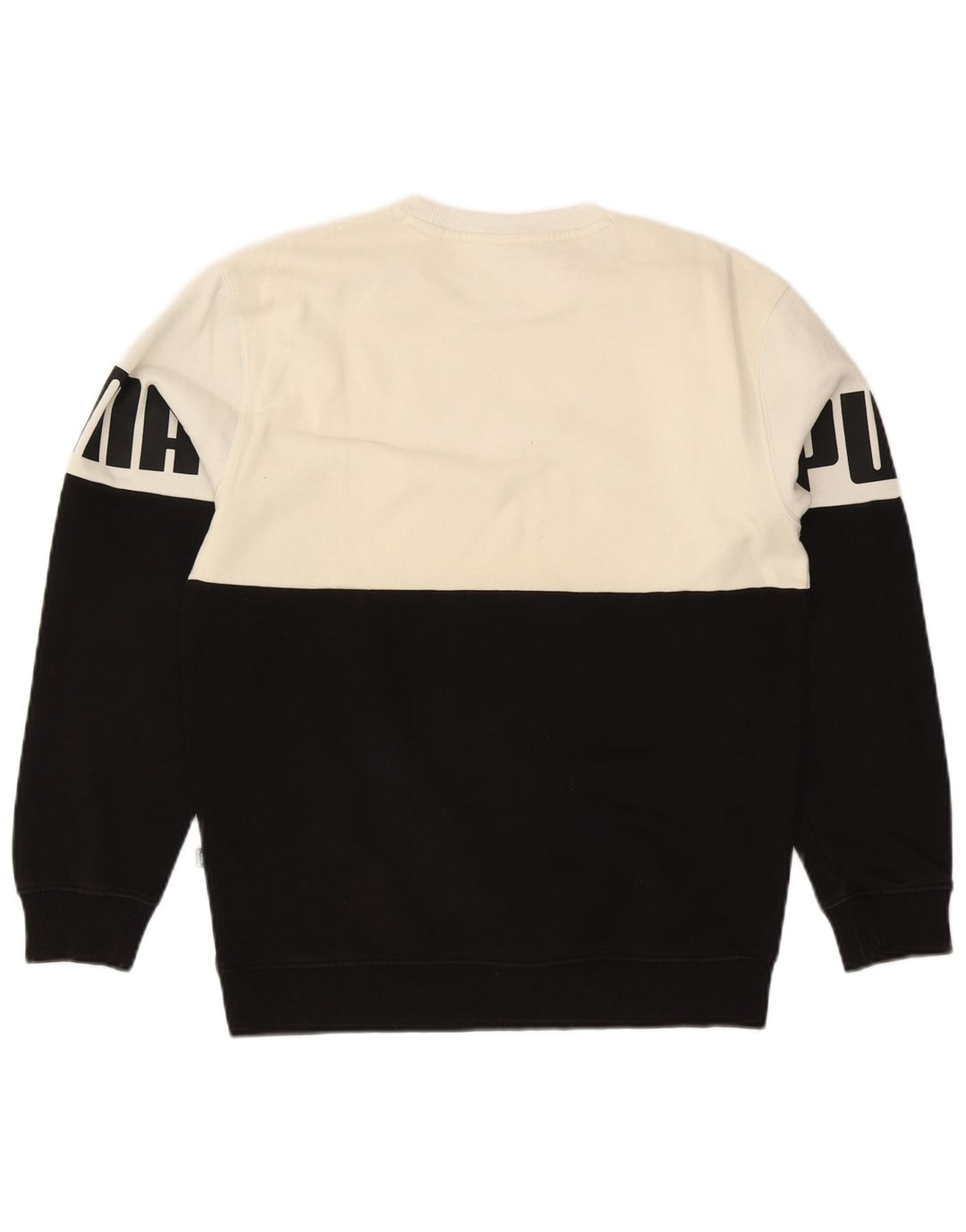 Puma Herre Grafisk Sweatshirt Jumper Lille Sort Colourblock Bomuld