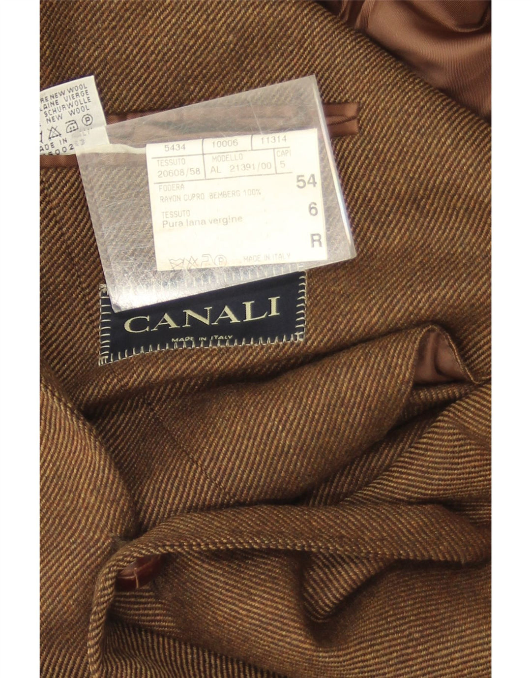 Canali Herre 3-knaps blazerjakke IT 54 2XL Brun Virgin Wool