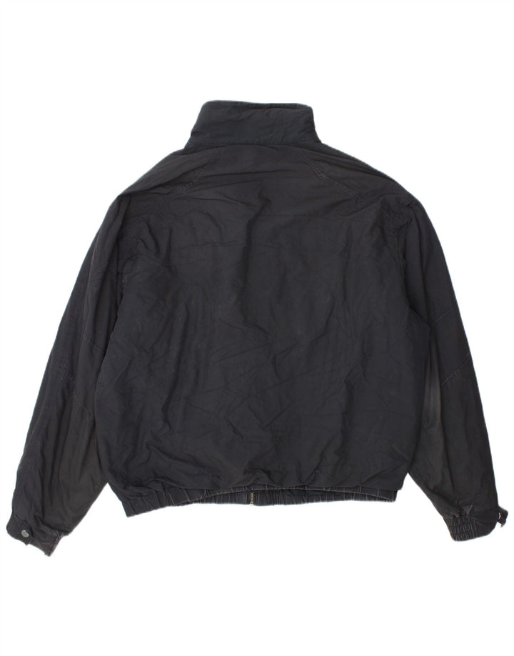 Zara Herre Bomber Jacket UK 40 Large Navy Blue Polyester