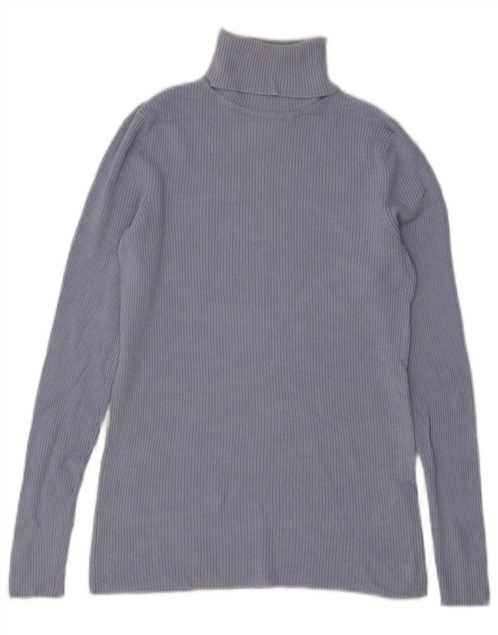 Marks & Spencer Dametop Langærmet UK 10 Small Blue Viscose