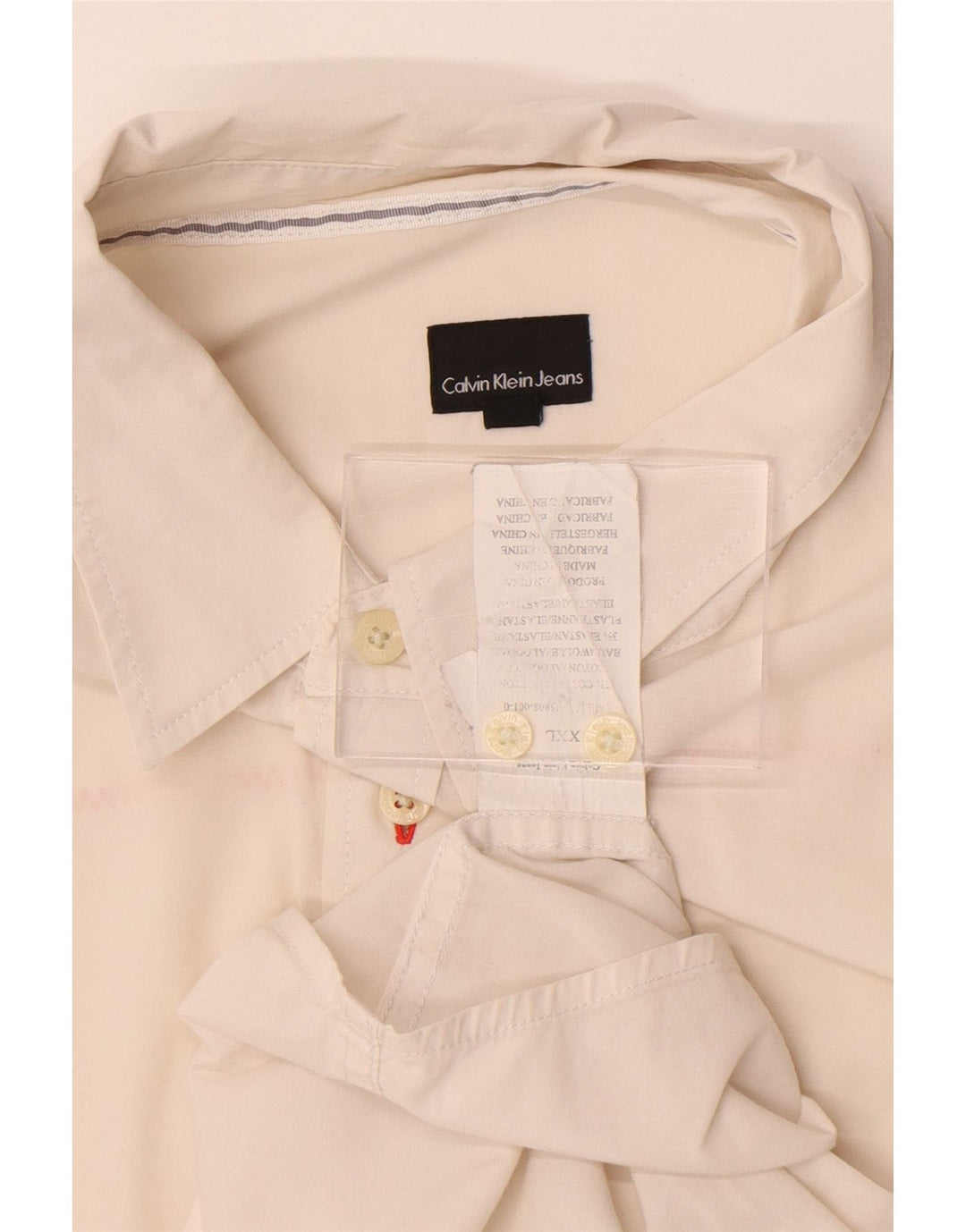 Calvin Klein Jeans Herreskjorte 2XL Off White Bomuld