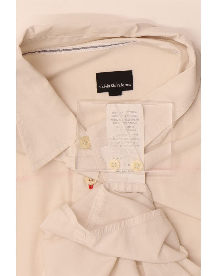 Calvin Klein Jeans Herreskjorte 2XL Off White Bomuld