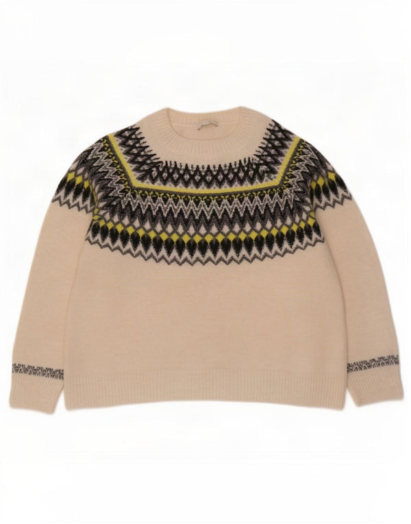 Marks & Spencer Dame sweater med rund hals DK 16 Large White Fair Isle
