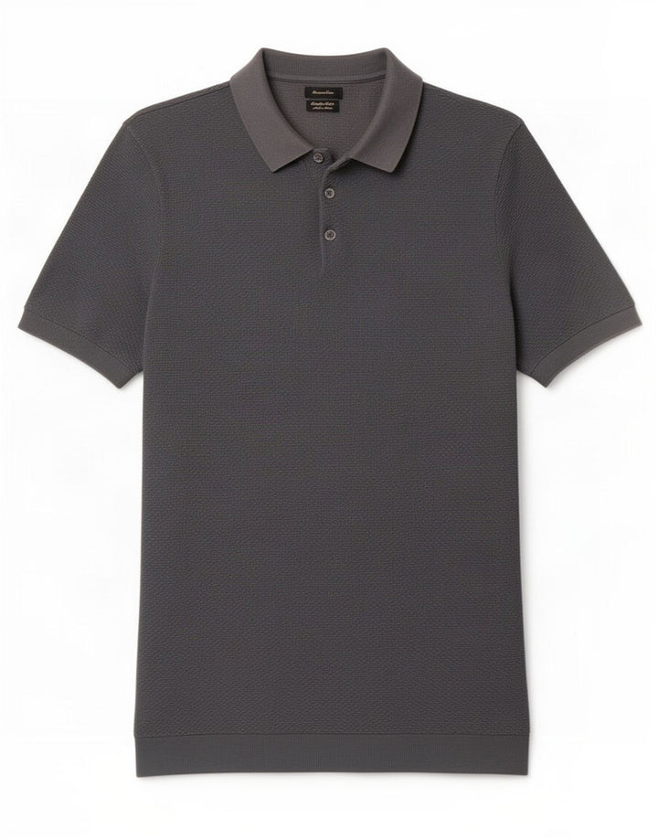 Massimo Dutti herre poloshirt mellemgrå bomuld