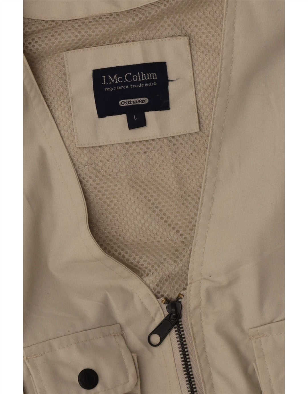 Vintage Herre Utility Gilet UK 40 Large Beige