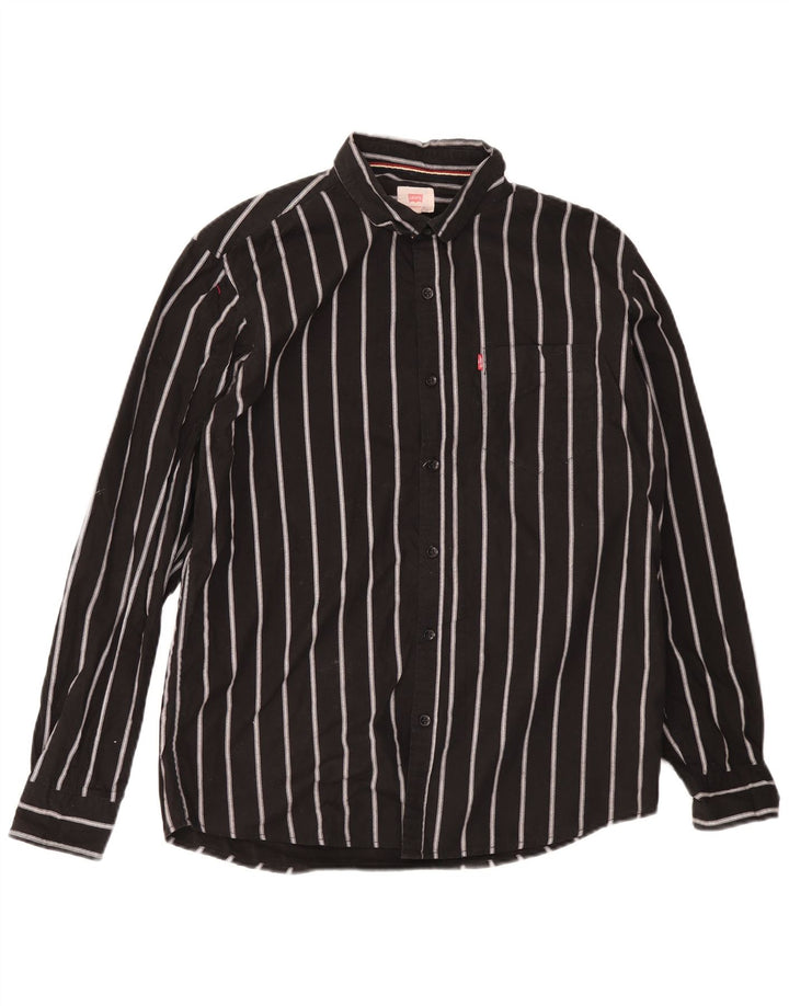Levi's herre Slim Fit skjorte 2XL sort stribet