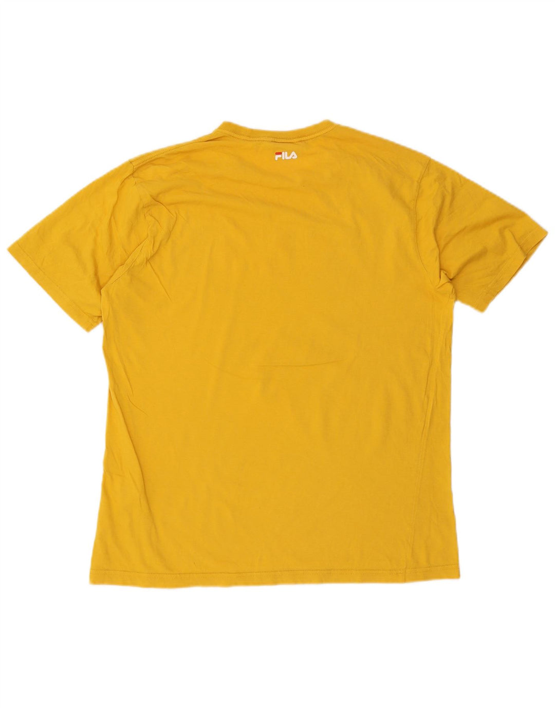 Fila Herre Grafisk T-Shirt Top Stor Gul Bomuld
