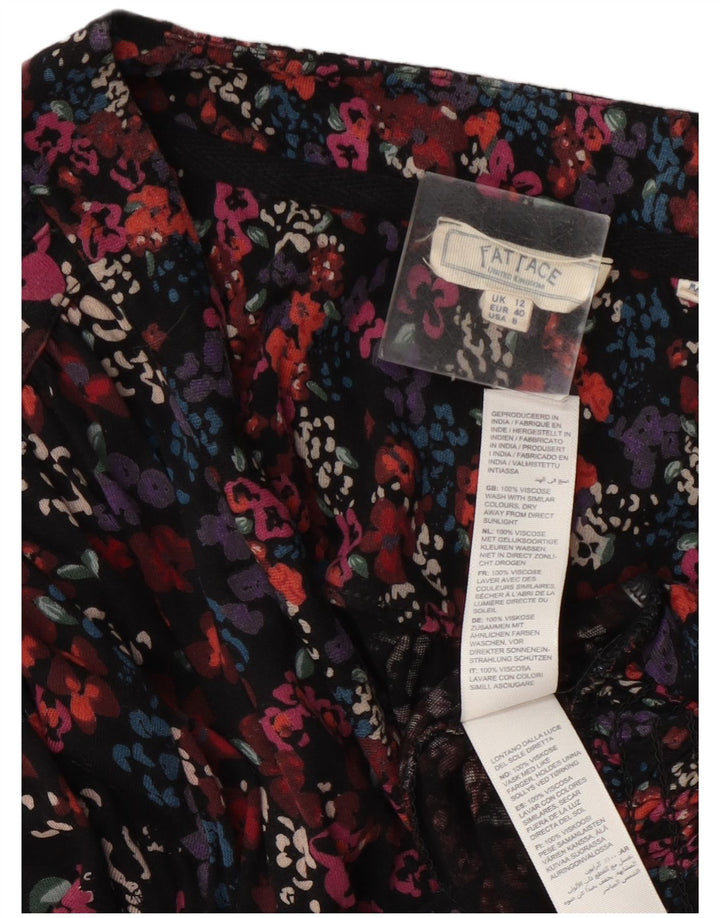 Fat Face Dame Langærmet Bluse Top UK 12 Medium Multicolored Floral