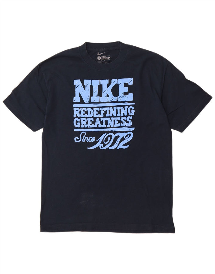 NIKE Herre Loose Fit grafisk T-shirt Top Stor marineblå bomuld