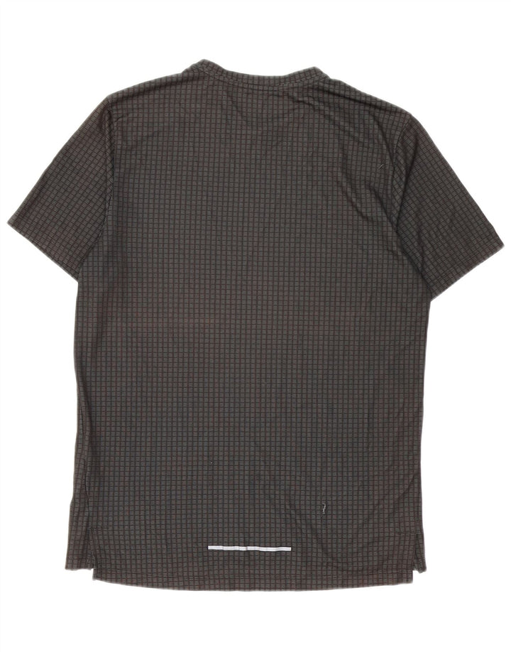 Nike herre Dri Fit T-shirt top mellemgrå geometrisk polyester