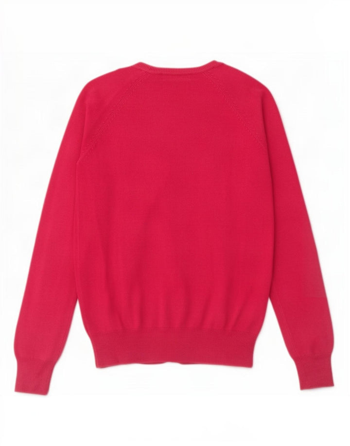 Zara Dame Cardigan Sweater UK 12 Medium Pink Bomuld