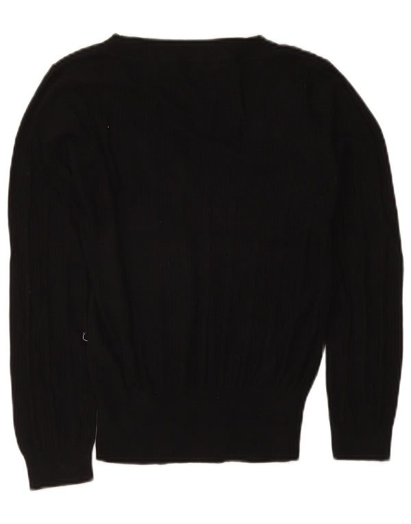 Marks & Spencer Womens Crop V-hals sweater UK 12 Medium Black