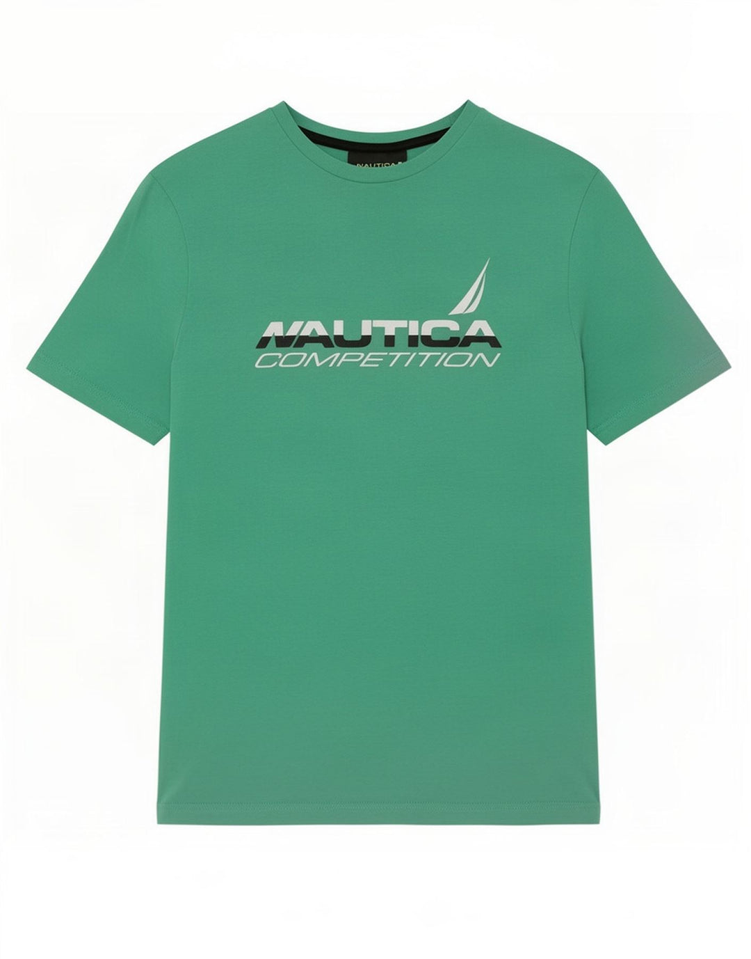 Nautica Herre Grafisk T-Shirt Top Medium Grøn Bomuld