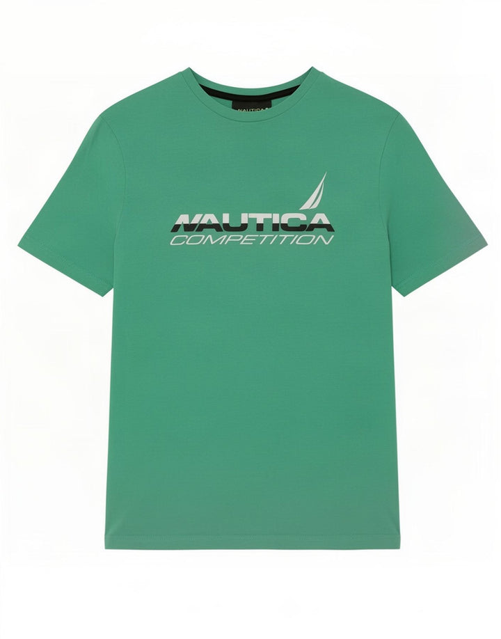 Nautica Herre Grafisk T-Shirt Top Medium Grøn Bomuld