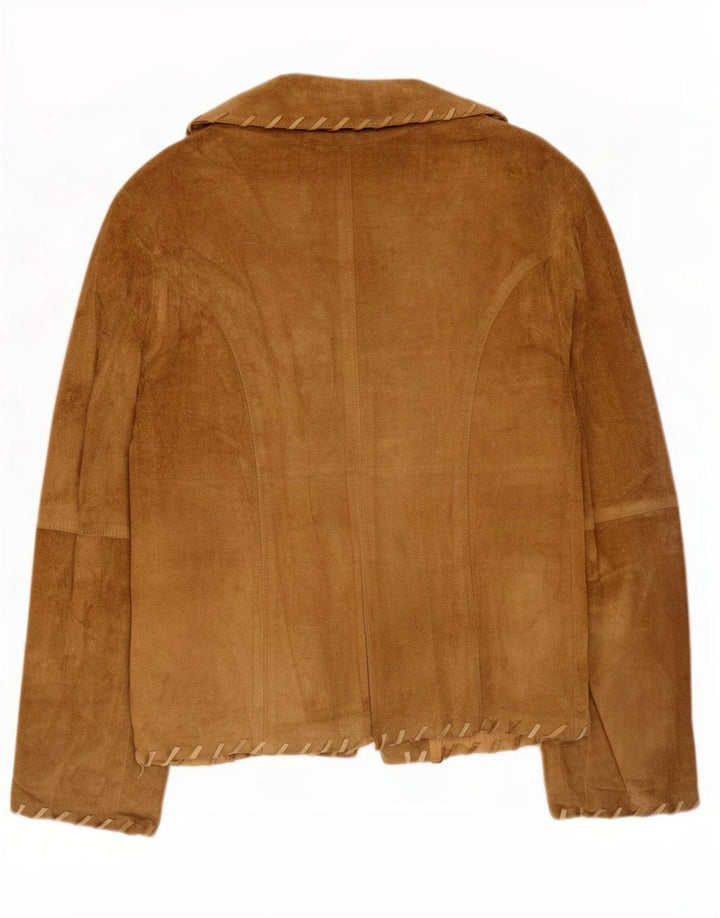 Vintage Dame 2 Knaps Ruskind Blazer Jacket UK 14 Large Beige