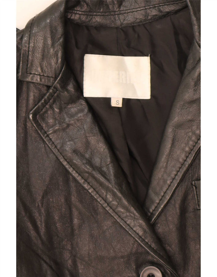 Imperial Dame 3-knaps Læder Blazer Jacket UK 10 Lille Sort
