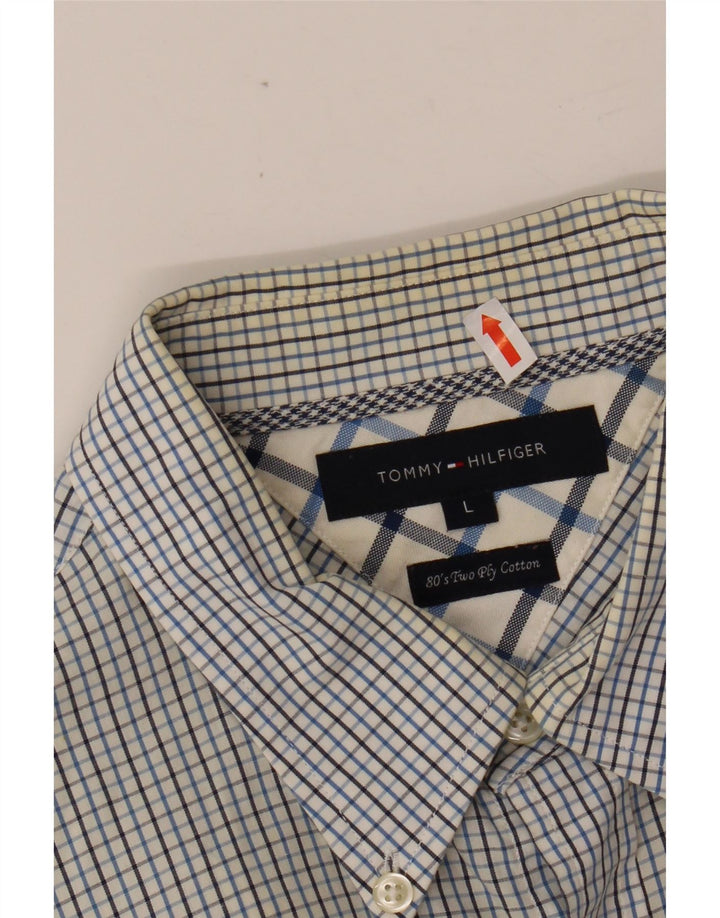 TOMMY HILFIGER Mens Shirt Large Blue Check