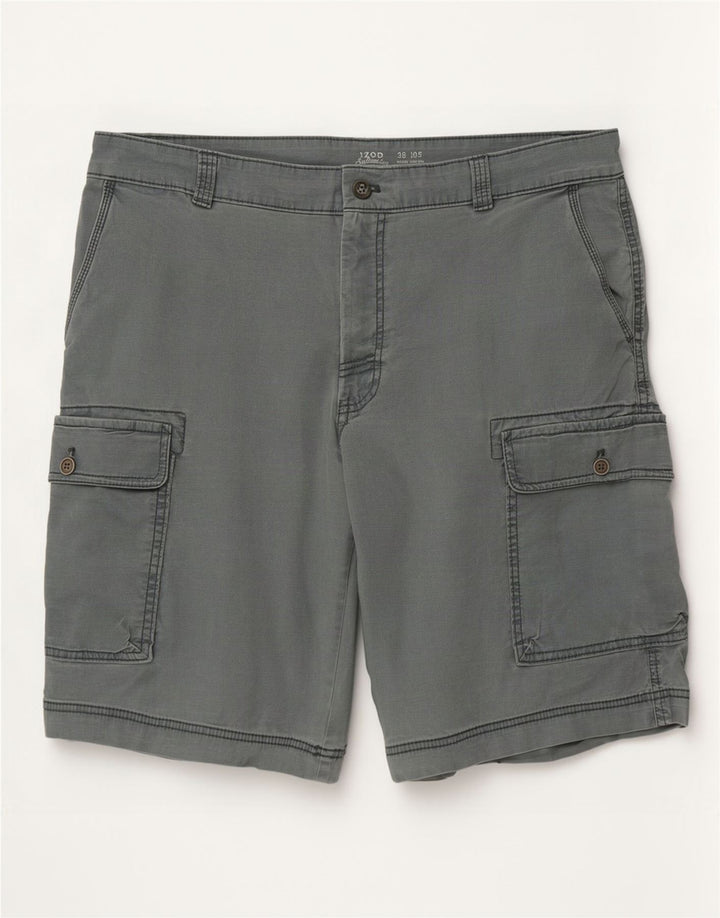 Izod Herre Salt Water Cargo Shorts Large W36 Grå