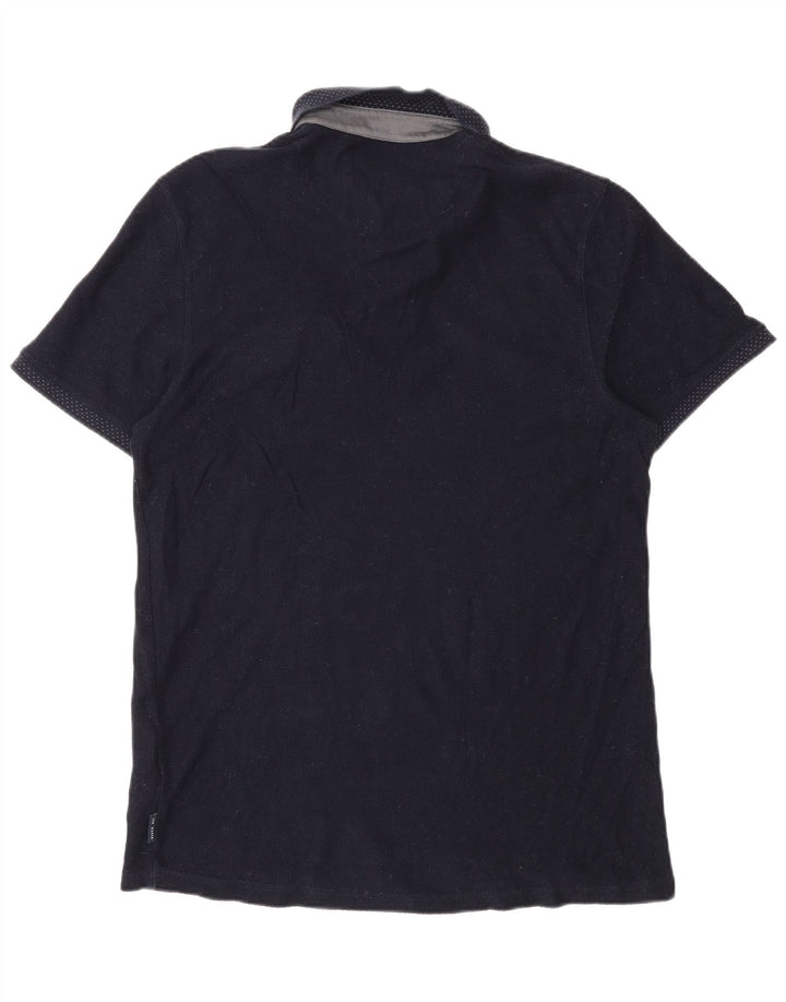 Ted Baker herre poloshirt str. 4 Large Navy Blue Cotton