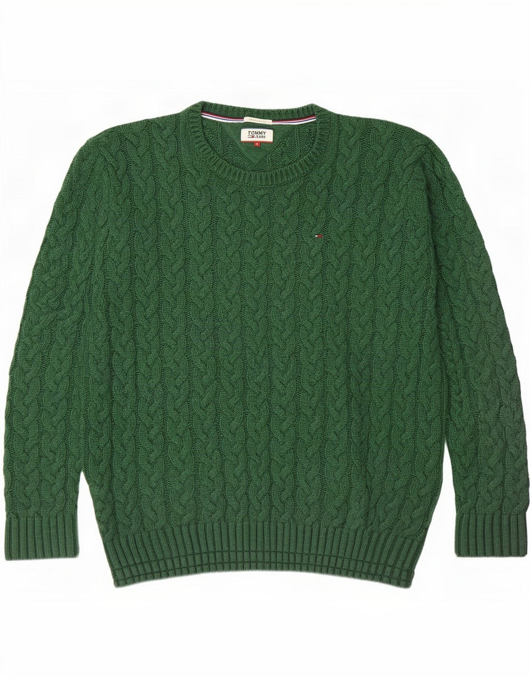 Tommy Hilfiger Herre Regular Fit Crew Neck Jumper Sweater Medium Green