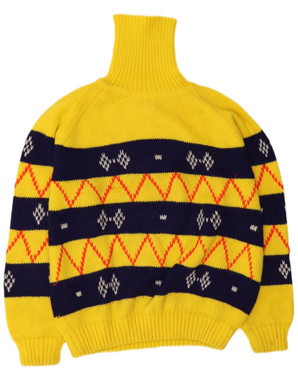 Vintage Herre rullehals sweater Large Yellow Fair Isle