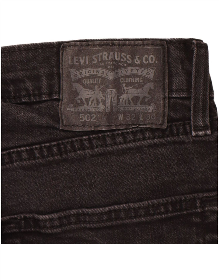 Levi's Herre 502 tilspidsede jeans W32 L30 sort bomuld