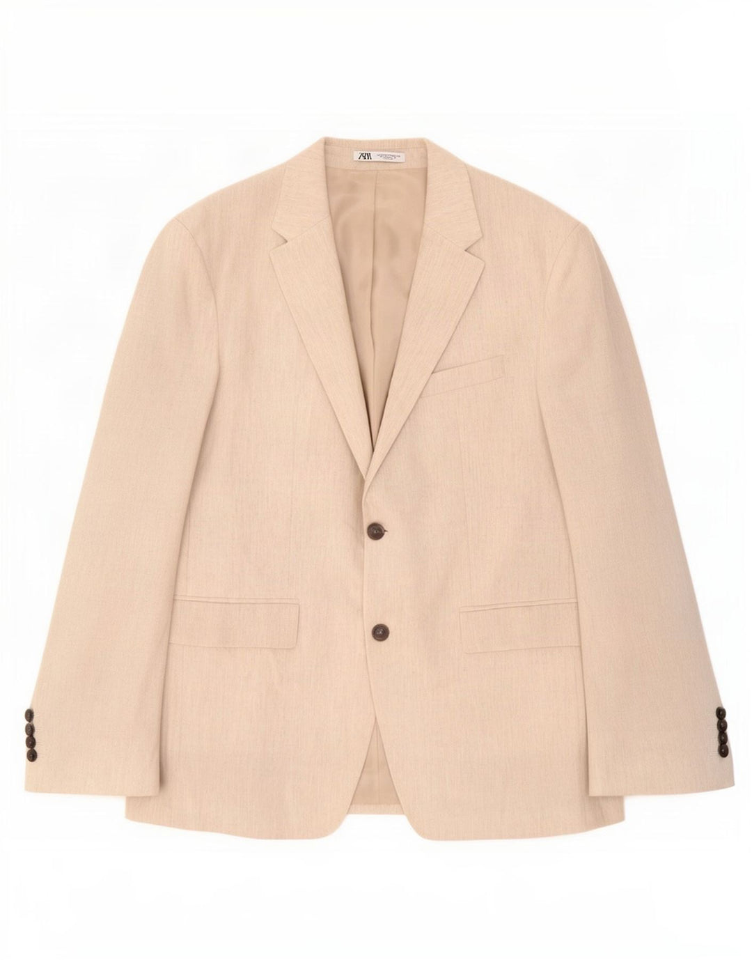 Zara Herre 2-knaps blazerjakke EU 54 XL Beige
