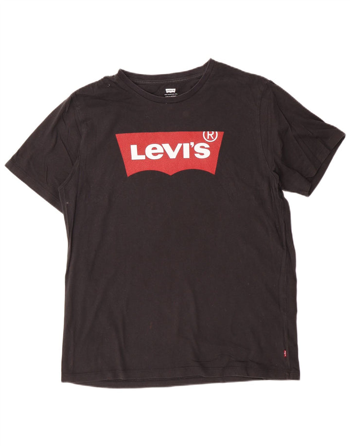 Levi's Herre grafisk T-shirt top mellem sort bomuld