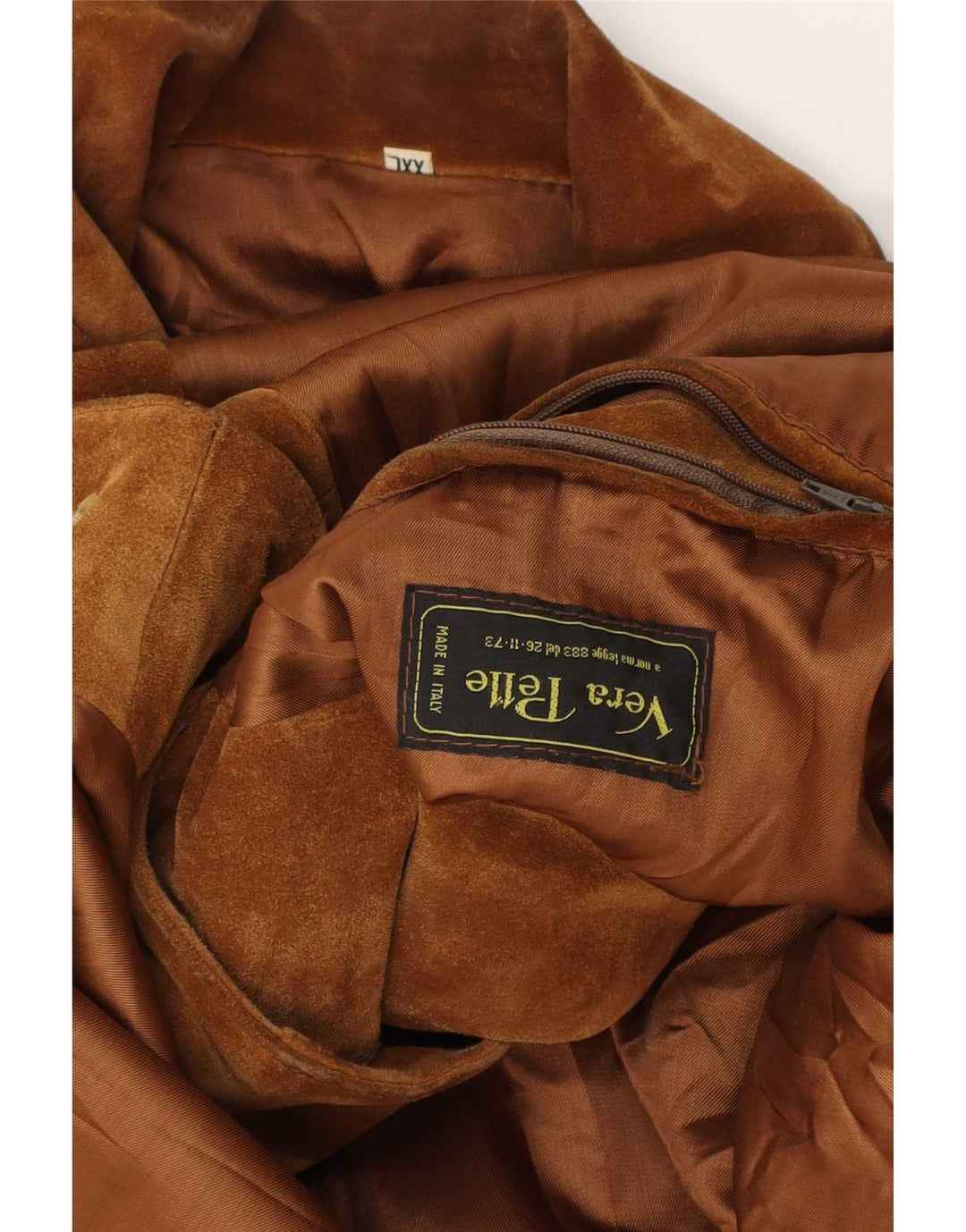 Vintage herre ruskindsjakke UK 44 2XL brunt læder