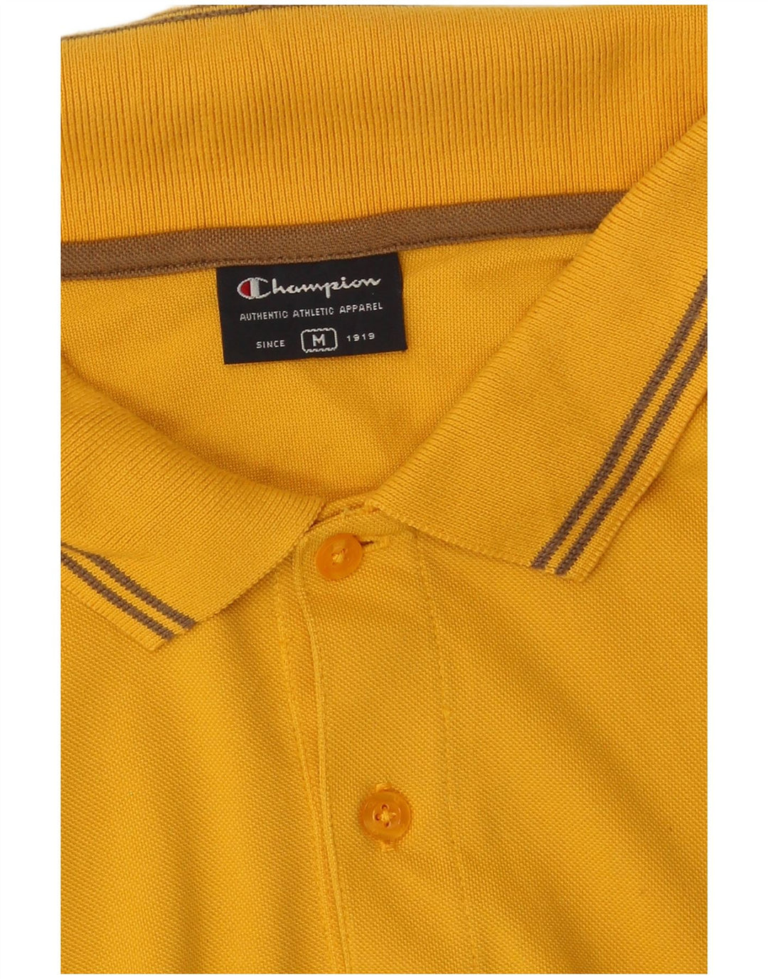 Champion herre poloshirt Medium gul bomuld