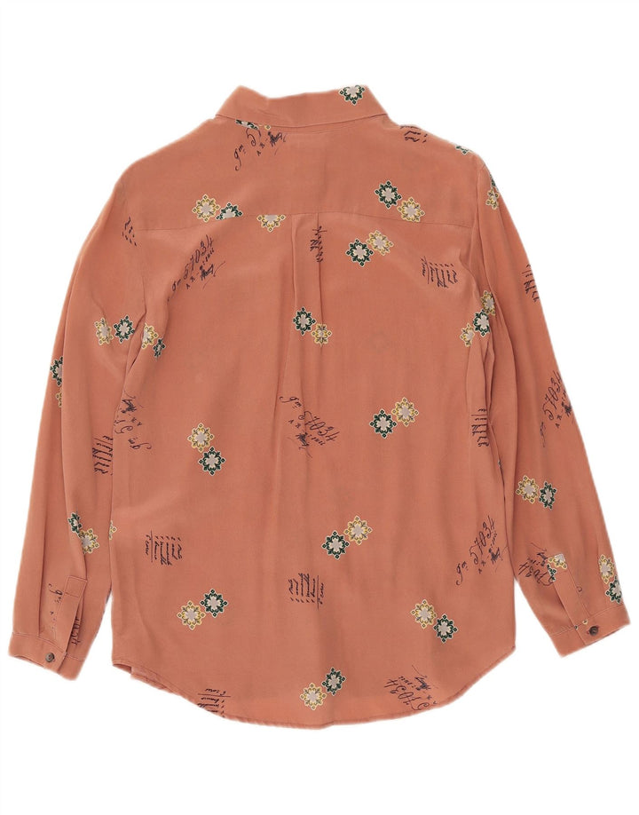 Attic And Barn Kvinder Abstrakt Mønster Skjorte Bluse EU 40 Medium Pink Silke